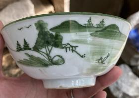 建国初期 爱国卫生运动标语产物 白瓷碗