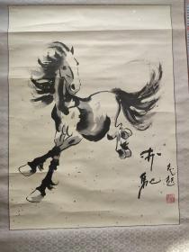 书画：奔驰（陈志起画）画心尺寸77×58