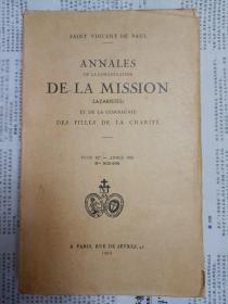 annales de la congregation de la mission（外文书，封面缺右上角，毛边本。因年代久远，个别字不清楚及修改、划痕、水渍，油渍，黄斑，折痕，破损等情况，请谨慎下单。售出不退。）