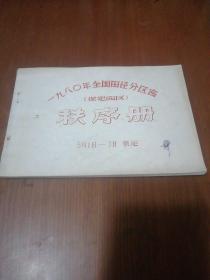 一九八0年全国田径分区赛(保定赛区)秩序册