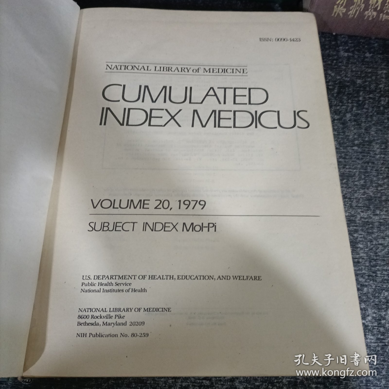 CUMULATED INDEX MEDICUS VOLUME20,1979