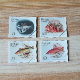 葡属马德拉 1989年 鱼类邮票 划线样票 4全MNH