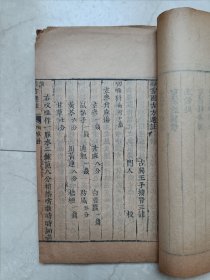 清康熙写刻板《绛学园古方选注》一厚册，应该是最后一本，有眼科、咽喉、痘疹、祝由科、符禁等科，后附《绛雪园得宜本草》！很多符咒图！