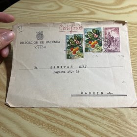 外国信封，贴西班牙邮票，20240513