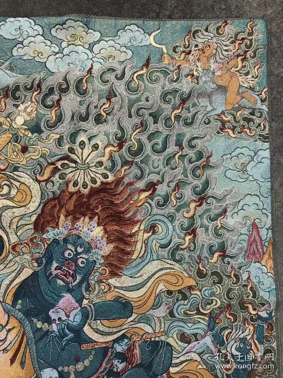 吉祥天母唐卡刺绣织锦画