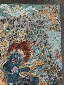 吉祥天母唐卡刺绣织锦画