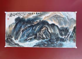 顾永泉[4尺整纸]：又名顾泉，玉泉斋主，字古泉。1955年生于四川，著名诗书画家，国礼艺术大师。现为中国国画艺术研究院副院长，甘肃美协会员，九三学社会员，上海民族画院客座教授