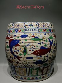 五彩鱼藻纹大缸