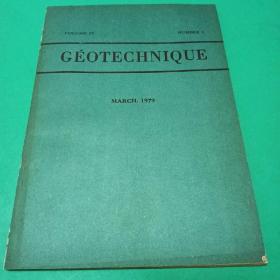 GEOTECHNIQUE 1979年第1期 岩土技术杂志 外文原版期刊