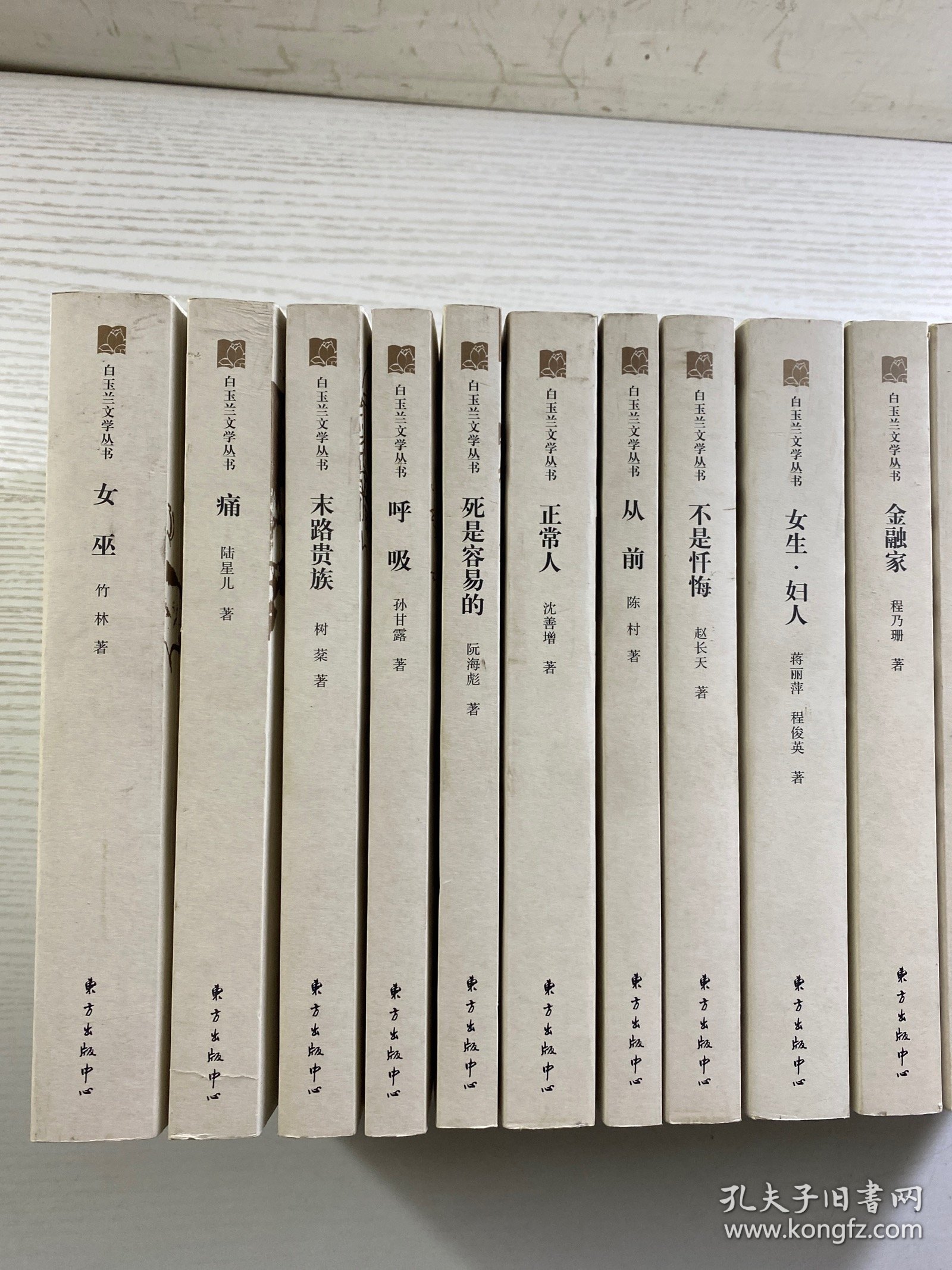 白玉兰文学丛书（全15册）每本都有作者签名或钤印）王安忆、叶辛、王小鹰、白桦、竹林、孙甘露、阮海彪、沈善增、陈村、赵长天、蒋丽萍、程乃珊、陆星儿、胡万春、树棻（正版如图、内页干净）