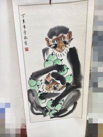 李杭款国画纯手绘原装老裱