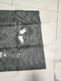 拓片 竹子 菩萨   尺寸57*112  11