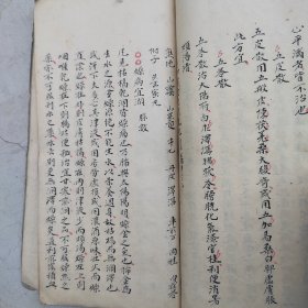 清代早期《千金解救歌》等药方中医手抄本一厚册，字体书法飘逸好最后带图一厚册