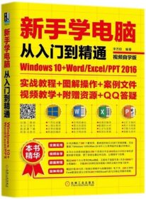 新手学电脑从入门到精通：Windows10+Word/Excel/PPT 2016（视频自学版）