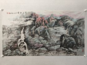 辽宁名家，吴成槐山水画大幅79×141cm《翠岭红峰》，软片。吴成槐　（1943.12）辽宁美术出版社社长、总编辑、辽宁省美术家协会副主席，他的创作实践丰富而且漫长，曾出版发行二十余部画册、千余幅插图、速写等作品，出版个人专著数本。（保真书画）