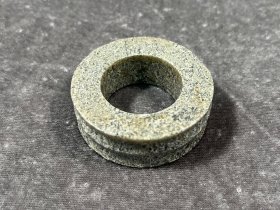 高古玉生美灰皮和田青玉箍型器