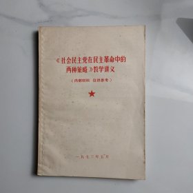 社会民主党在民主革命中的两种策略教学讲义