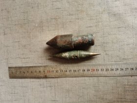 实心老铜件两件
