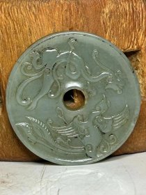 老和田青玉挂件，雕刻精美，包浆圆润，尺寸如图全品