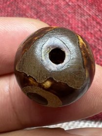 有些年头 三眼老天珠 算盘珠19*14MM
