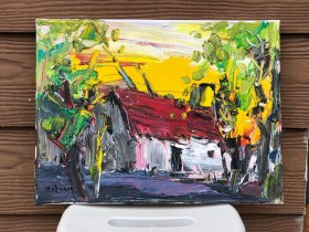 杭师大沈鸿 手绘 风景油画作品
