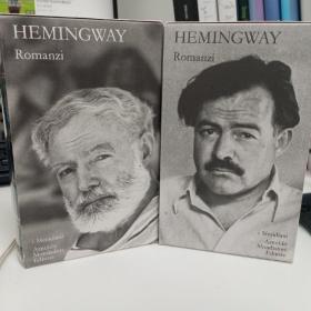 海明威小说集  Hemingway ROMANZI  意大利语 意大利文 注释丰富。意大利mondadori 模仿法国PLEIADE 七星文库 出版的 i meridiani系列丛书  圣经纸印刷 可保存几百年不泛黄 。每卷原价80欧元。