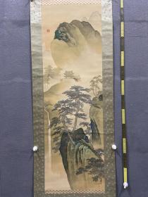 特价冲量，日本画家山野翠亭青绿山水《仙阁蓬莱图》