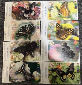 中国名蝶 蝴蝶 16枚一套全 带封套 1999年早期金卡 40分贺年邮资明信片 满58元包邮