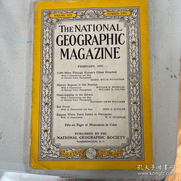(从美国发货)特价 national geographic美国国家地理1949年2月 哥本哈根，撒哈拉等