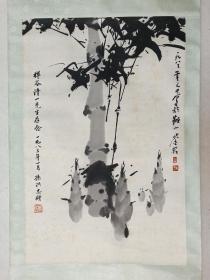 保真书画，近现代名家，辛鉴名（辛鉴铭）国画一幅，原装裱立轴，尺寸68.5×45cm。