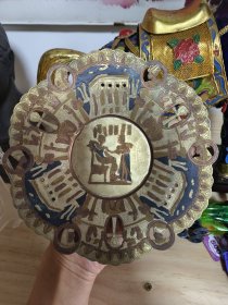 民俗老物件 埃及 神话 镂空 手工铜盘 摆件