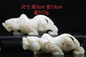 42_和田玉 玉兽尺寸：高5cm 宽13cm重512g