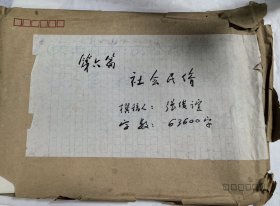 子洲县名人 张俊谊 手稿《社会民俗》