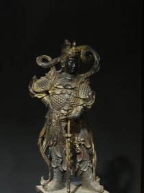 铜 拓金【韦陀】 佛像造像 尺寸:高65厘米 宽25厘米 厚22厘米 重14.1公斤