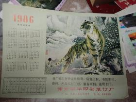 1986年年历画--老虎