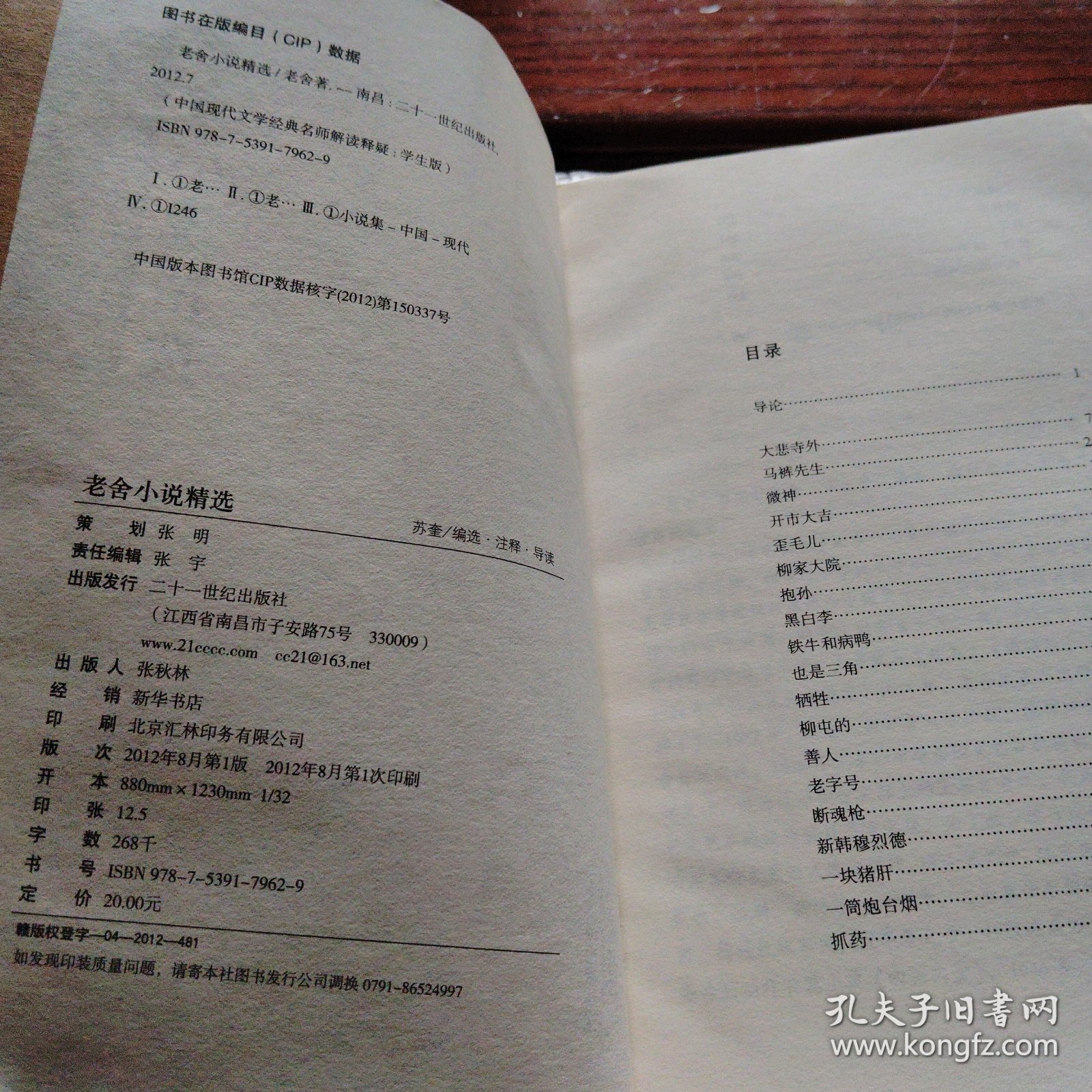 中国现代文学经典·名师解读释疑：老舍小说精选（学生版）