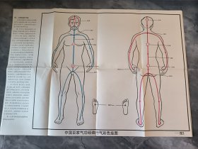 中国百家气功经络行气彩色挂图 四张合拍