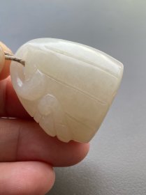 清代和田玉白玉藕粉莲蓬，玉质细腻，雕刻精美。连生贵子 很少见的小物件，一级白
