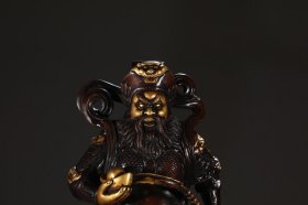 明 铜胎鎏金财神赵公明骑虎像