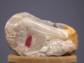 白芙蓉石印章精雕薄意笔洗笔筒闲章