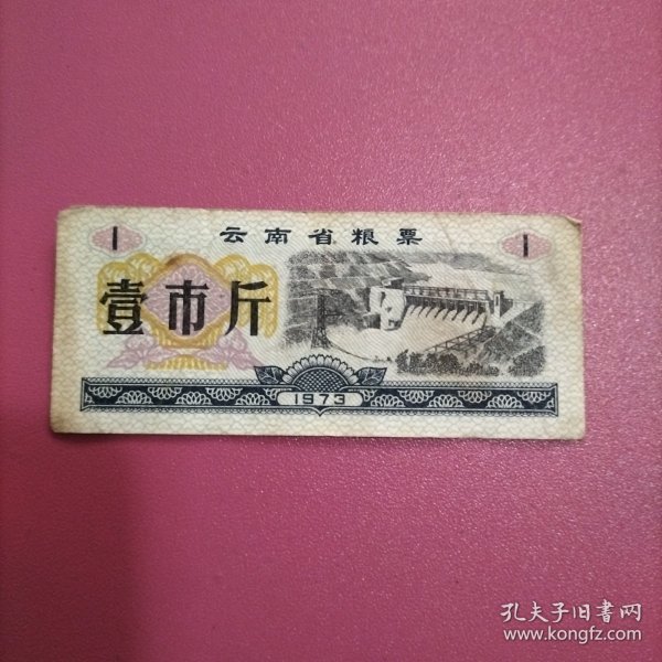 云南省粮票 1市斤 1973年（库存 1 ）