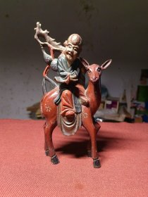 清代木造寿星、南极仙翁像