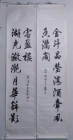 保真书画，著名书法家，苏适书法对联一幅(大幅)，尺寸:170*42*2纸本立轴