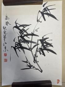 水墨竹子画国画写意墨竹图字画作品纯手绘