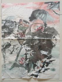 吴山明，争渡 争渡 ，国画
尺寸:48X69Cm