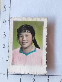 50-60年代粗辫子美女手工上色照片