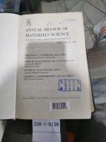 ANNUAL REVR OF MATERIALS SCIENCE 1994年第24期