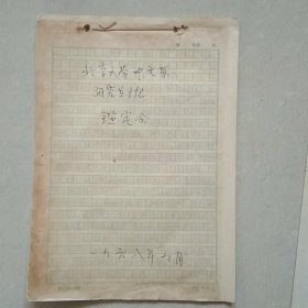 著名学者 郑云波先生 北京大学读研手稿一份