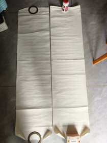 清代对联老宣纸两张，带款六吉汪记