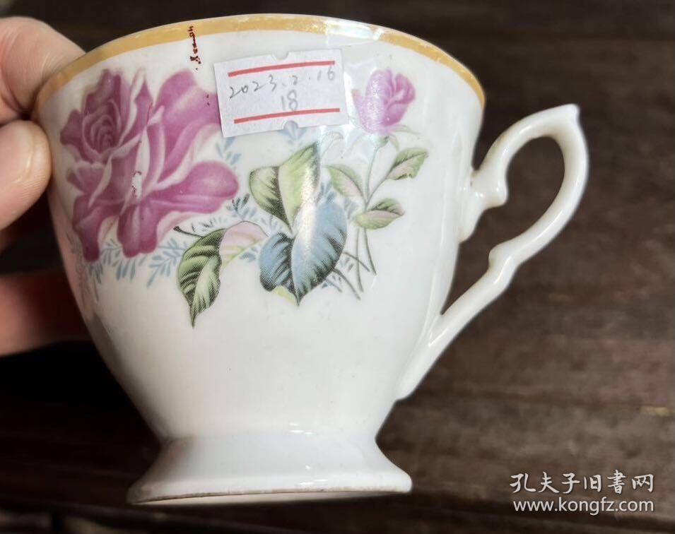 70年代醴陵，永胜陶瓷小红茶杯（毛瓷，毛主席也是湖南人）